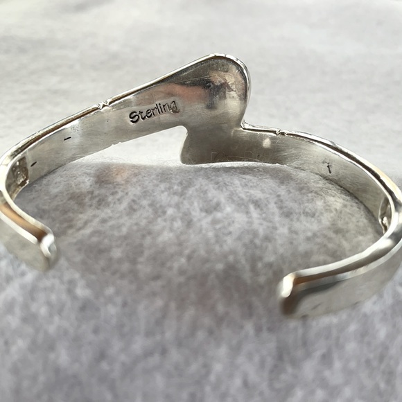 Onyx & Opal Sterling Cuff Bracelet - Picture 3 of 4